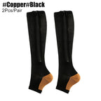 LMXA Comfort-Glide Zipper Compression Socks – 15-20 mmHg Knee-High Graduated Support Stockings for Circulation, Edema, and Limited Mobility