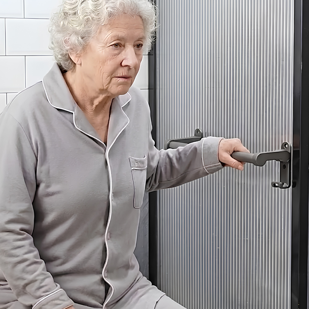LMXA Mag-Glide Foldable Bathroom Handle for Independent Seniors and Limited Mobility