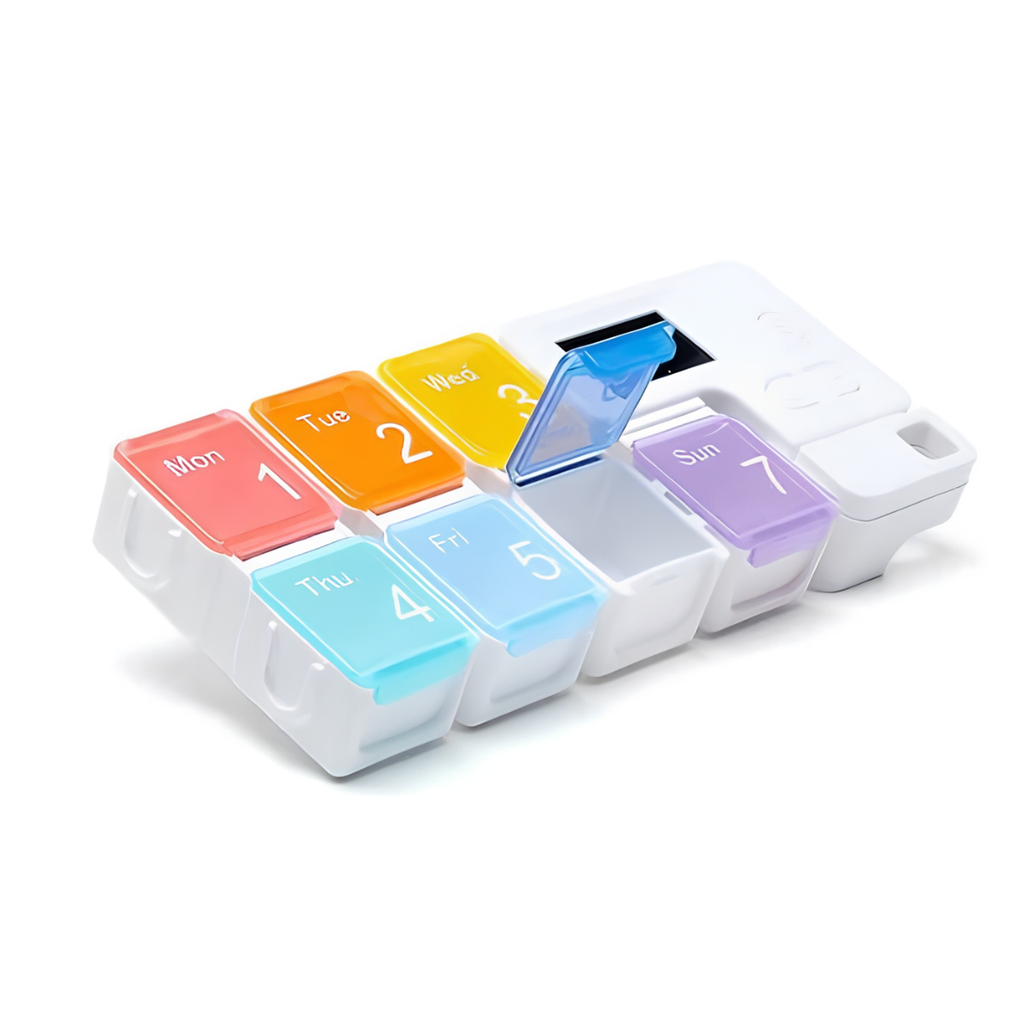 LMXA smart audio-alert medication reminder organizer