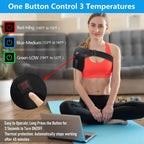 LMXA Thermo-Brace Infrared Shoulder Heating Pad – Adjustable USB Rotator Cuff Compression Wrap with 3 Heat Settings & Automatic Safety Shutoff (Universal Left & Right Design)