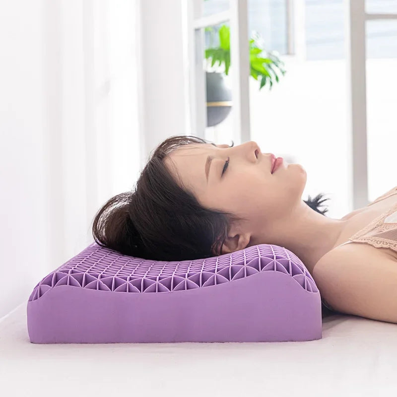 LMXA Somna-Grid Orthopedic TPE Neck Pillow – Breathable Honeycomb Cervical Support Cushion, Dual-Height Anti-Stiffness Pillow, Washable and Hypoallergenic for Independent Seniors
