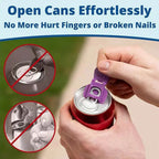 LMXA Easy-Snap Soda Can Lid Opener – 6-Pack Ergonomic Pull-Tab Leverage Aid, Hygienic Fly Shield, and Colorful Drink Markers for Standard & Slim Cans