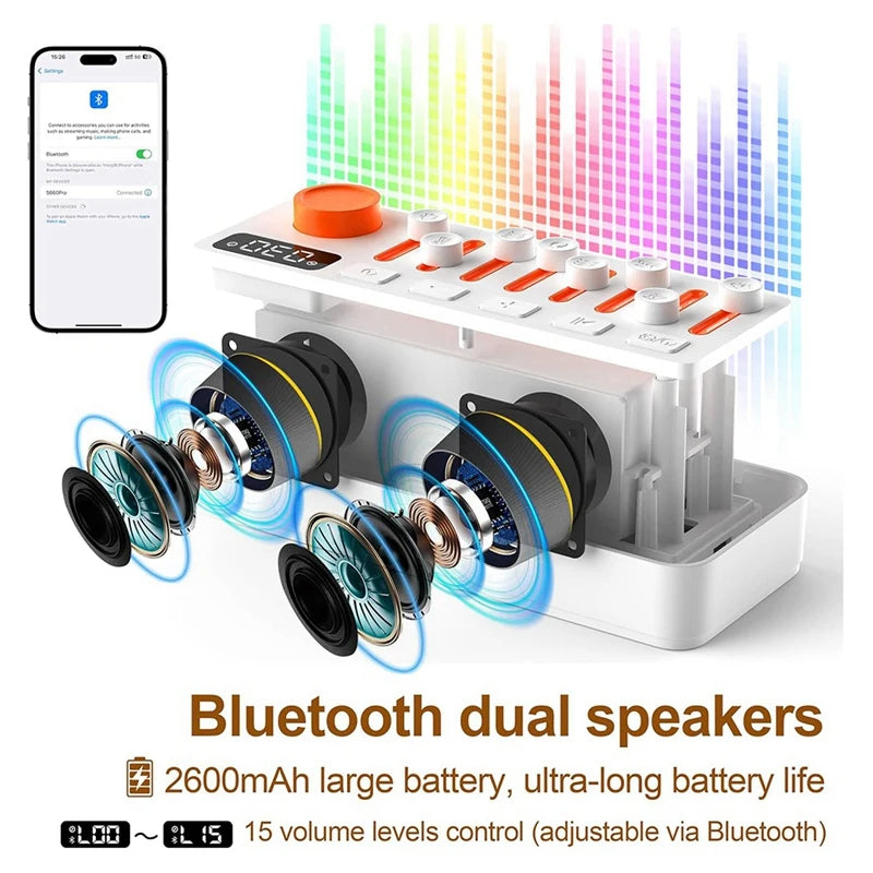 LMXA Aura-Sync Ambient Sound Machine – Rechargeable Bluetooth Sleep Aid with 8 Calming Nature Tones, Adjustable Breathing Light Therapy, and Smart Auto-Off Timer