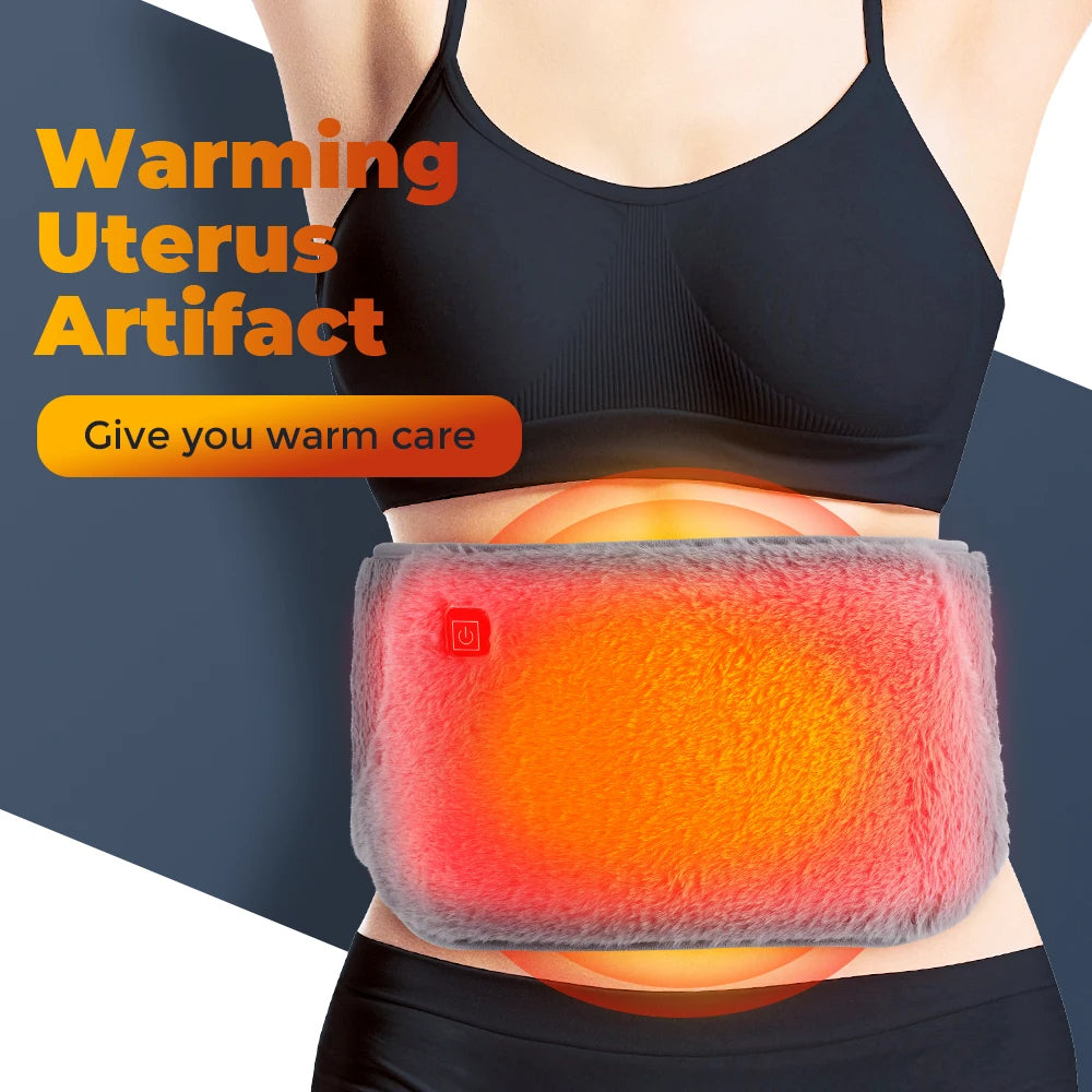 LMXA Velvet-Sooth Electric Heating Waist Belt – 2-in-1 USB Powered Heat Therapy Wrap & Hand Warmer Pocket for Period Cramps, Back Pain, and Joint Stiffness