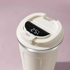 LMXA Aura-Termo Smart Thermal Mug – 304 Stainless Steel Vacuum Insulated Coffee Cup with Touch LED Temperature Display, Airtight Spill-Proof Lid, and Non-Slip Rubber Base