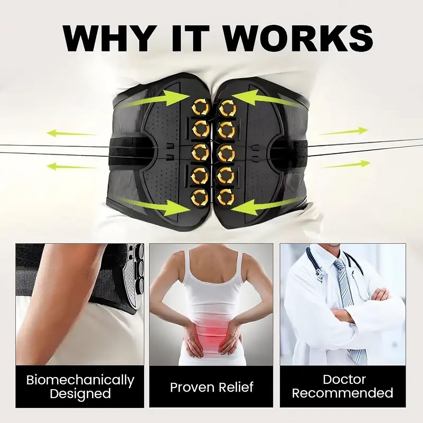 LMXA Ortho-Flex Double-Pull Waist Brace – Adjustable Lumbar Support Belt with Dual-Vector Compression Straps for Posture, Lifting, and Back Pain Relief
