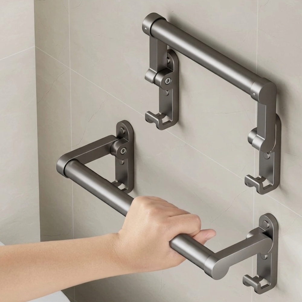 LMXA foldable bathroom towel handle, punch-free install