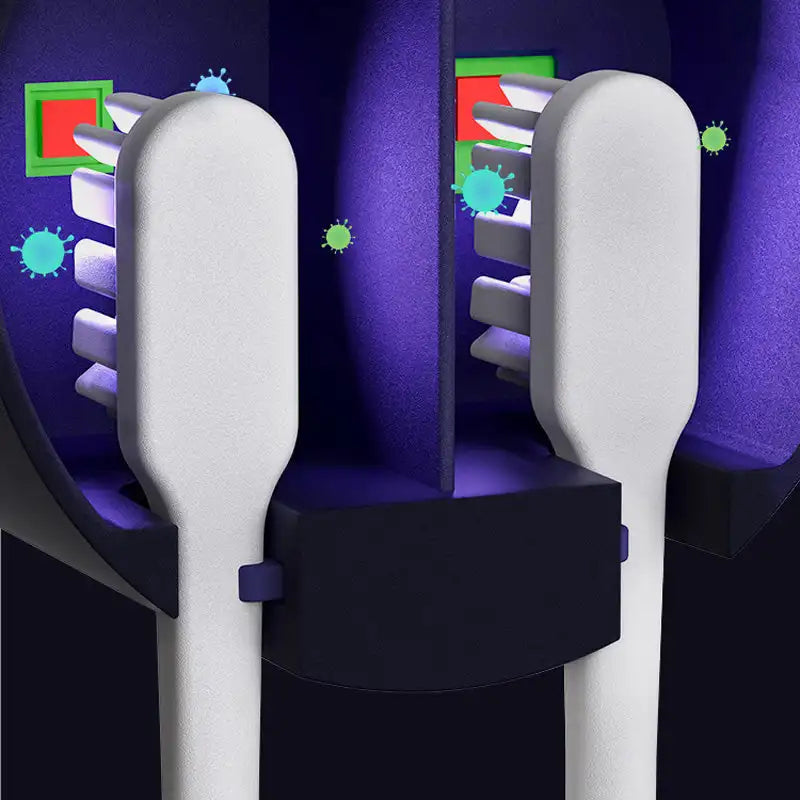 LMXA Sonic-Shield Toothbrush UV Sanitizer – Wall-Mounted UV-C Sterilizer Station with Active Air Drying, LED Smart Screen, and 30-Day Rechargeable Battery