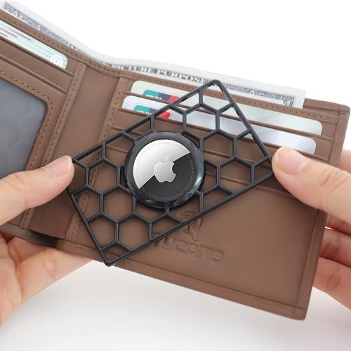 LMXA Aegis-Card Ultra-Thin AirTag Holder – Discreet Anti-Wandering Wallet Insert, Hidden Tracker Case for Dementia Safety, Eldercare Tracking, and Purse Protection
