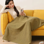 LMXA Aero-Fleece Wearable Heated Blanket Shawl – 8-Zone USB Powered Electric Body Warmer Cape with 3 Heat Levels, Secure Zipper & Machine Washable Design