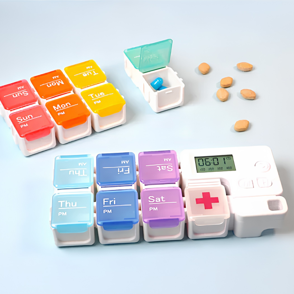 LMXA Smart Audio-Alert Medication Manager – Programmable 7-Day & 14-Day Reminder Series