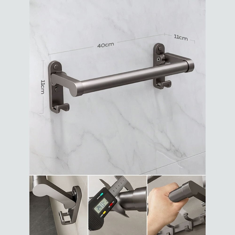 LMXA Mag-Glide Foldable Bathroom Handle for Independent Seniors and Limited Mobility