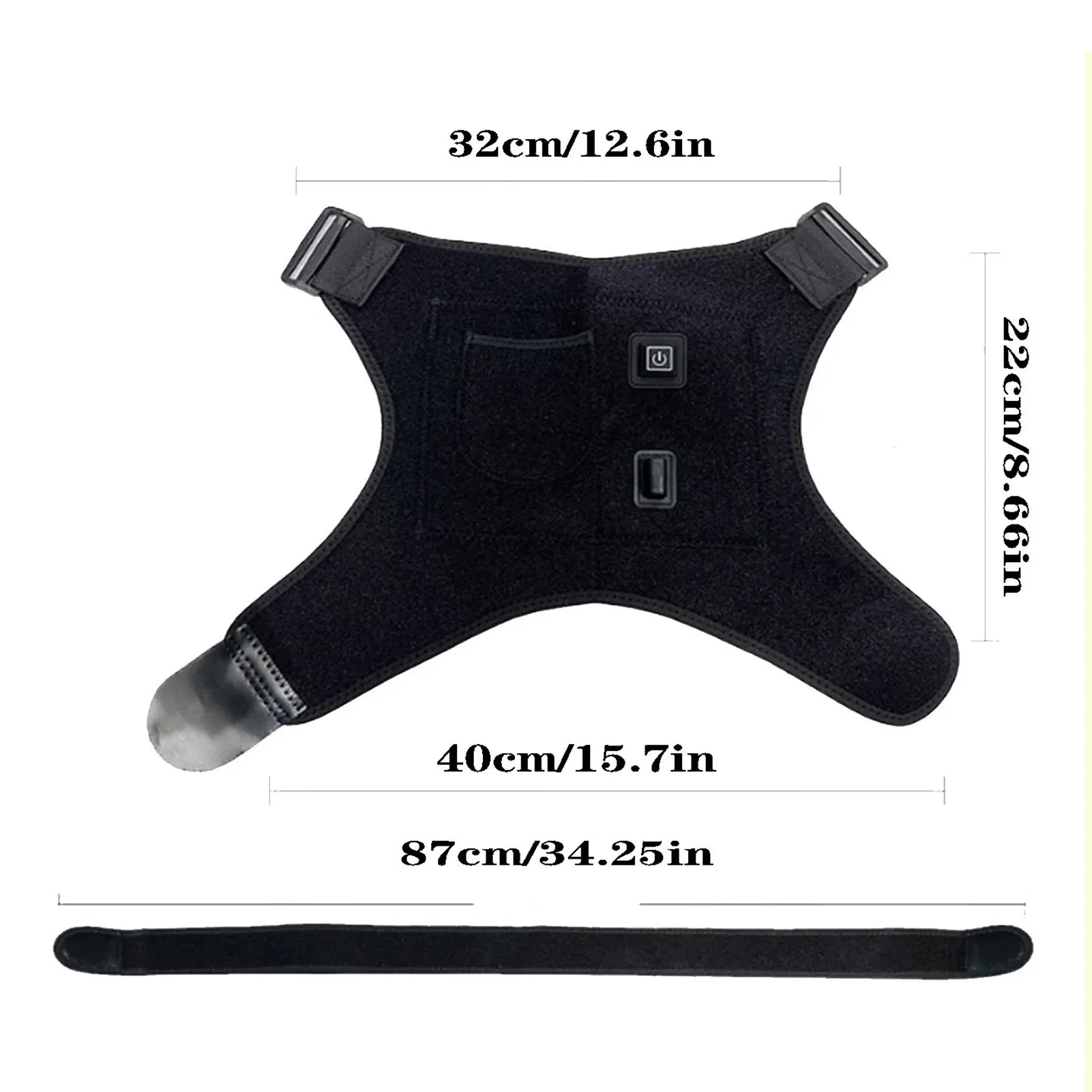 LMXA Thermo-Brace Infrared Shoulder Heating Pad – Adjustable USB Rotator Cuff Compression Wrap with 3 Heat Settings & Automatic Safety Shutoff (Universal Left & Right Design)
