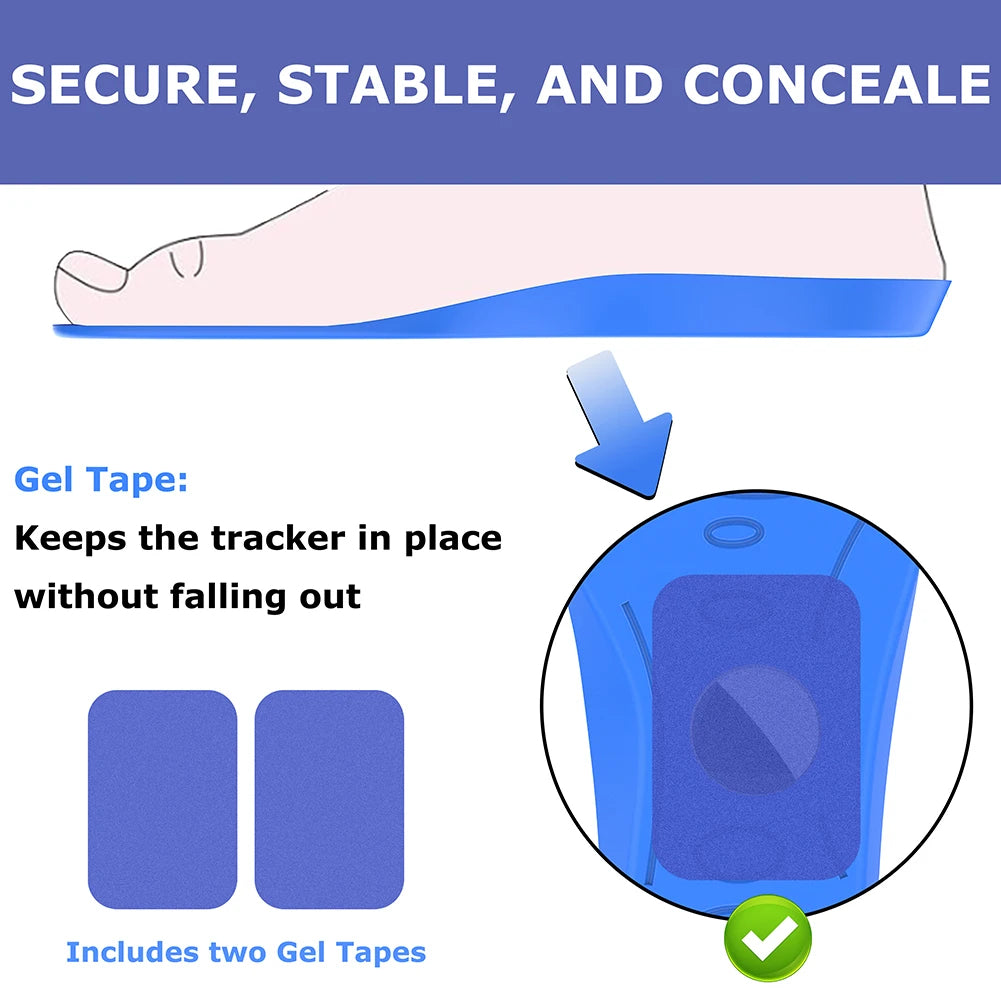 LMXA Invisible AirTag Shoe Insoles – Discreet Orthotic Tracking Footbed, Shock-Absorbing PU & Fleece Trim-to-Fit Comfort Pads (Airstep Security Edition)
