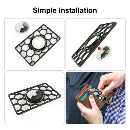 LMXA Aegis-Card Ultra-Thin AirTag Holder – Discreet Anti-Wandering Wallet Insert, Hidden Tracker Case for Dementia Safety, Eldercare Tracking, and Purse Protection