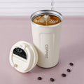 LMXA Aura-Termo Smart Thermal Mug – 304 Stainless Steel Vacuum Insulated Coffee Cup with Touch LED Temperature Display, Airtight Spill-Proof Lid, and Non-Slip Rubber Base