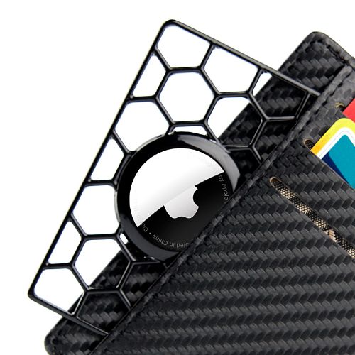 LMXA Aegis-Card Ultra-Thin AirTag Holder – Discreet Anti-Wandering Wallet Insert, Hidden Tracker Case for Dementia Safety, Eldercare Tracking, and Purse Protection