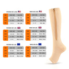 LMXA Comfort-Glide Zipper Compression Socks – 15-20 mmHg Knee-High Graduated Support Stockings for Circulation, Edema, and Limited Mobility