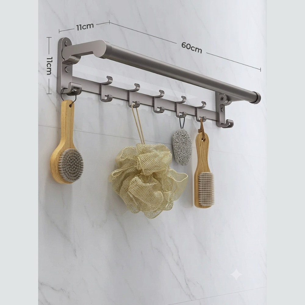 LMXA Mag-Glide Foldable Bathroom Handle for Independent Seniors and Limited Mobility