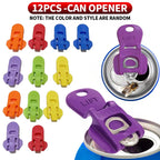 LMXA Easy-Snap Soda Can Lid Opener – 6-Pack Ergonomic Pull-Tab Leverage Aid, Hygienic Fly Shield, and Colorful Drink Markers for Standard & Slim Cans