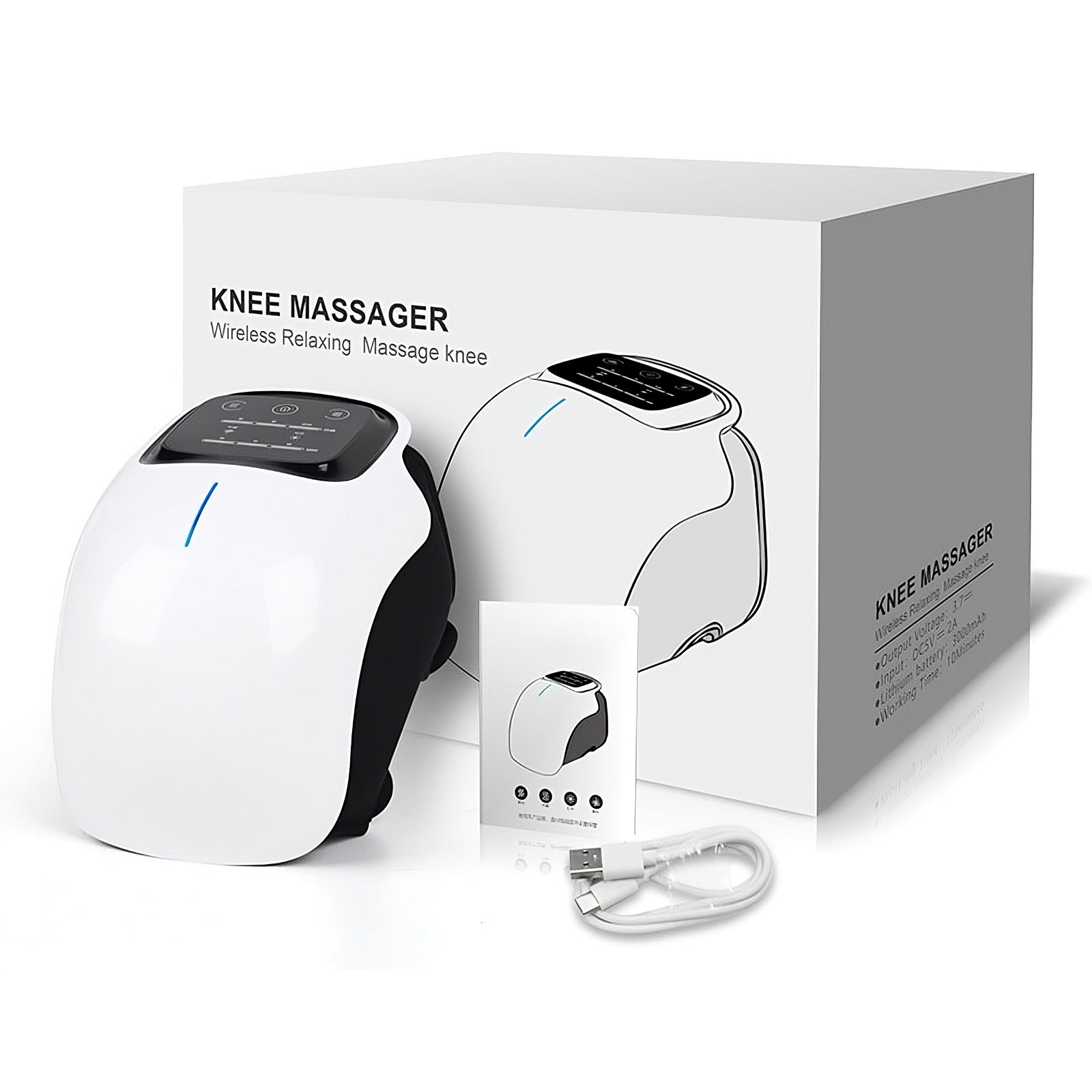 LMXA Kine-Pulse Cordless Knee Massager – Heated Red Light Therapy Joint Brace with Deep-Tissue Vibration & Smart Digital Controller