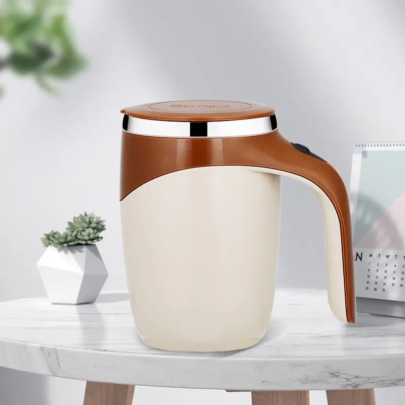LMXA Mag-Pulse Electric Mixing Cup – Cordless Rechargeable Self-Stirring Mug with Magnetic Fixed Rotor and Stainless Steel Insulation for Protein, Coffee, and Supplements