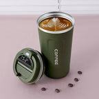 LMXA Aura-Termo Smart Thermal Mug – 304 Stainless Steel Vacuum Insulated Coffee Cup with Touch LED Temperature Display, Airtight Spill-Proof Lid, and Non-Slip Rubber Base