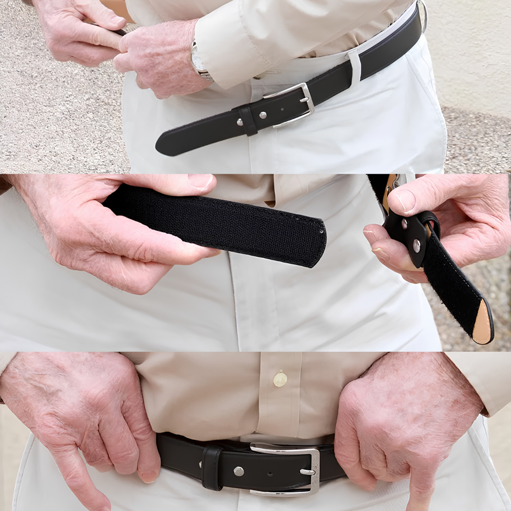 LXMA AbleBelt 真皮適應性皮帶 – 易於固定的魔鬼氈獨立穿衣輔助工具（黑色和棕色版）