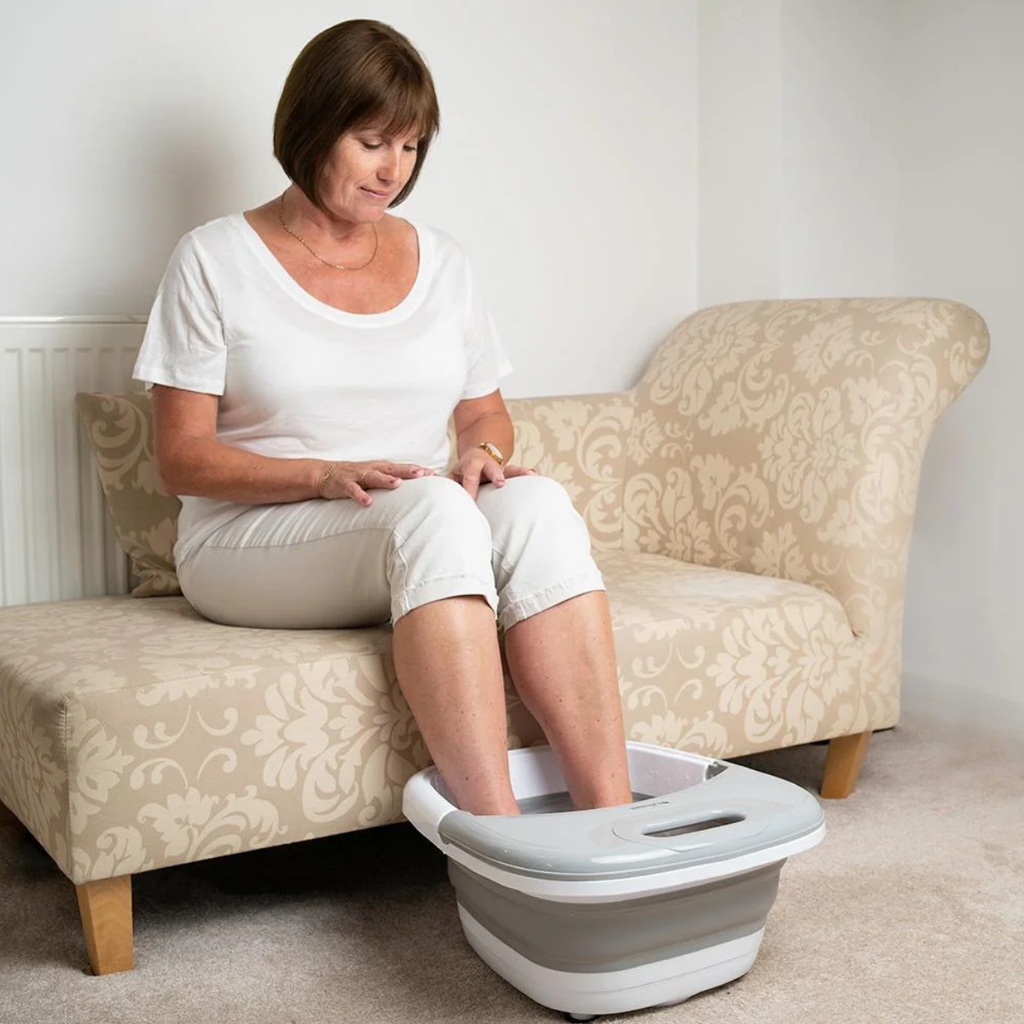 LMXA Foldaway Electric Foot Spa – Collapsible Massager with Far-Infrared Therapy, Soothing Vibration, and Temperature Maintenance Core