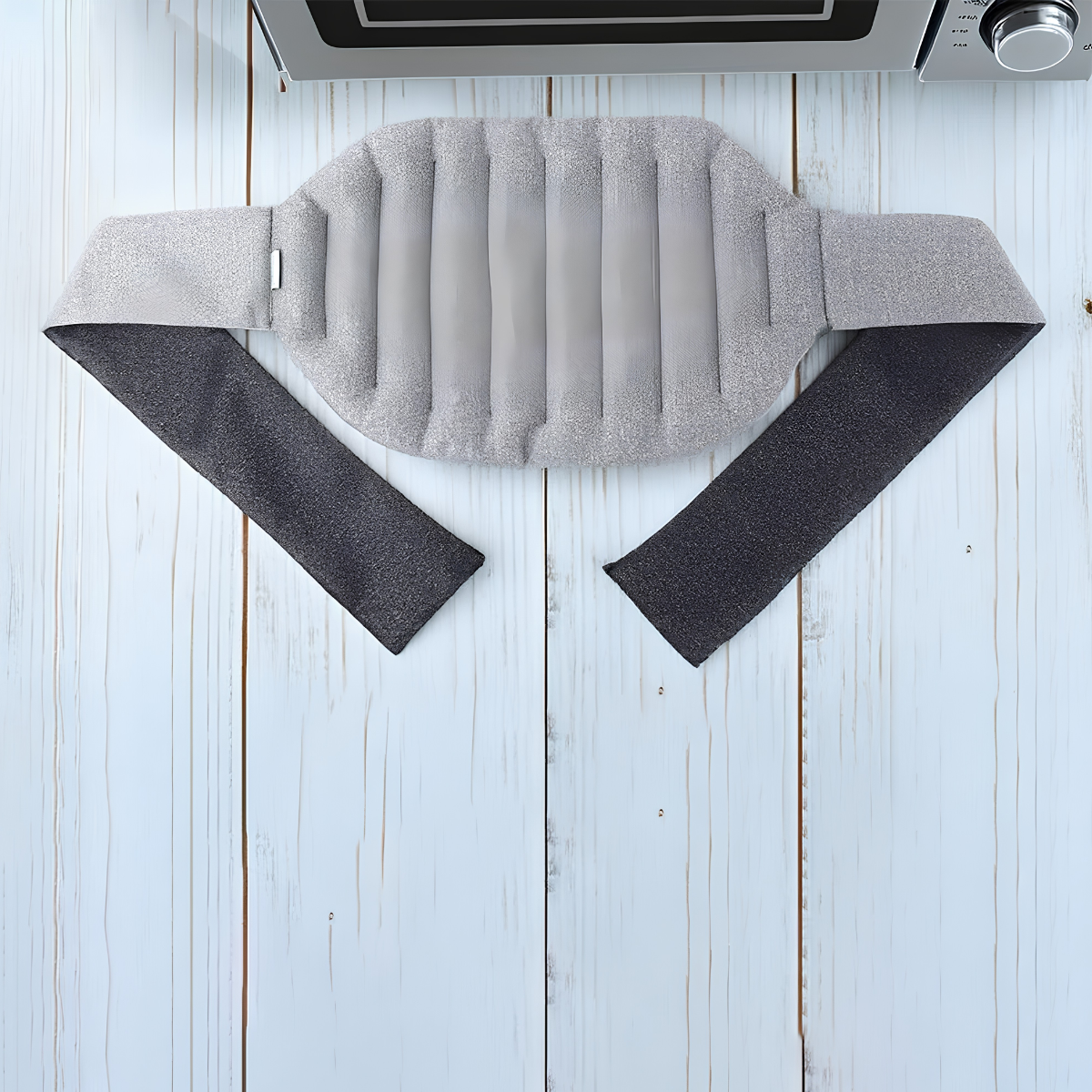 LMXA Microwaveable Lumbar & Stomach Heat Pad – Wearable Deep-Tissue Clay Bead Wrap with Adjustable Secure Fastener Strap