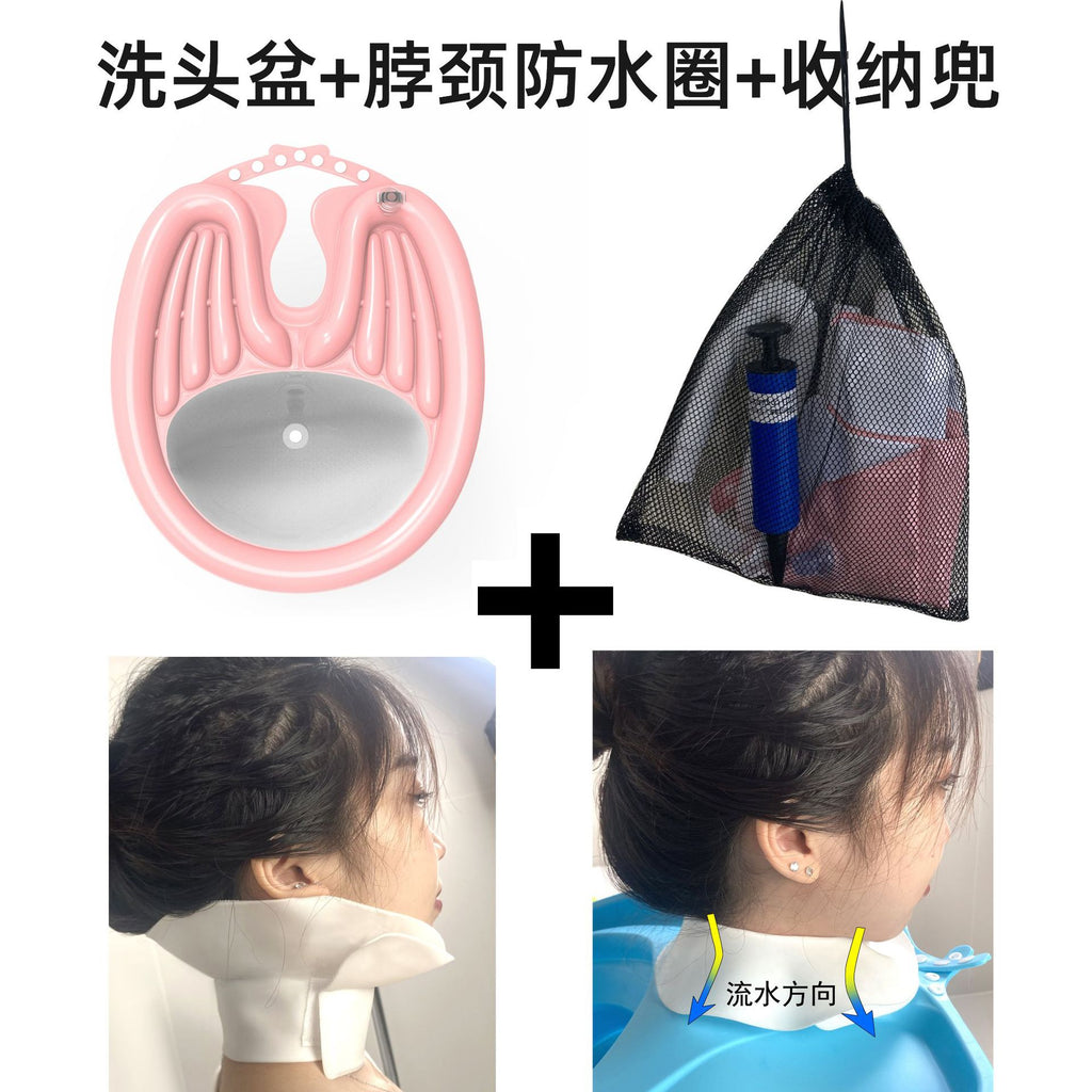 LMXA ComfortWash Inflatable Shampoo Basin accessory kit contents