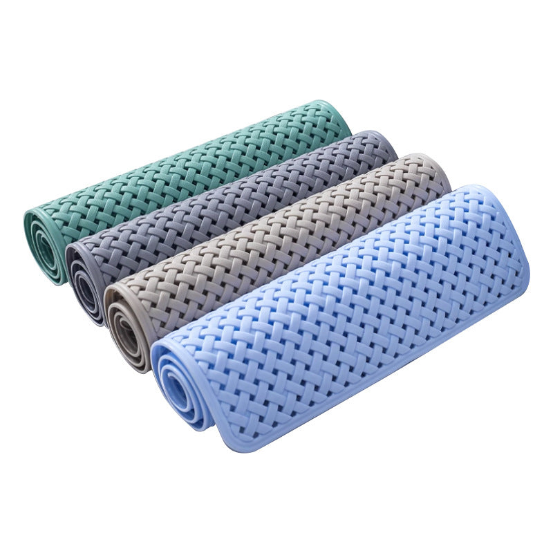 LMXA WeaveGrip Non-Slip Woven Bathroom Mat, all colors rolled up