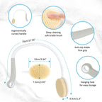 LMXA ReachEase Long Curved Back Shower Brush, dimension diagram
