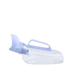 ComfortFit Women's Bedside Urinal, side view with handle
