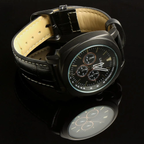 LMXA Chronograph-Style Talking Atomic Watch – Radio-Controlled Precision Timepiece with Dual-Gender Voice Announcement & Genuine Leather Strap
