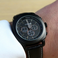 LMXA talking atomic watch with leather strap for low vision
