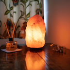 LMXA Genuine Himalayan Pink Salt Lamp – Hand-Sculpted 3kg–5kg Natural Crystal Rock Salt Light with Premium Solid Wood Base