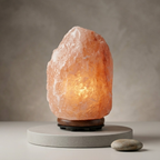 LMXA Himalayan pink salt lamp on wood base