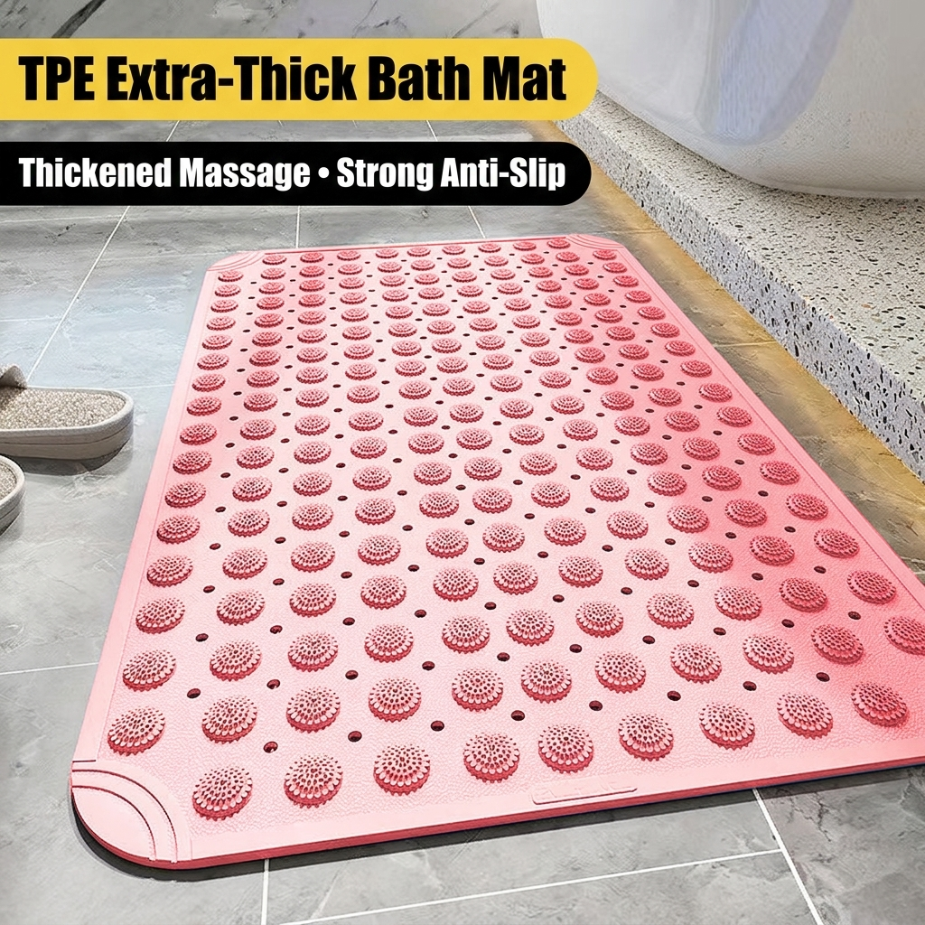 LMXA ComfortSole Non-Slip Massage Shower Mat in Pink