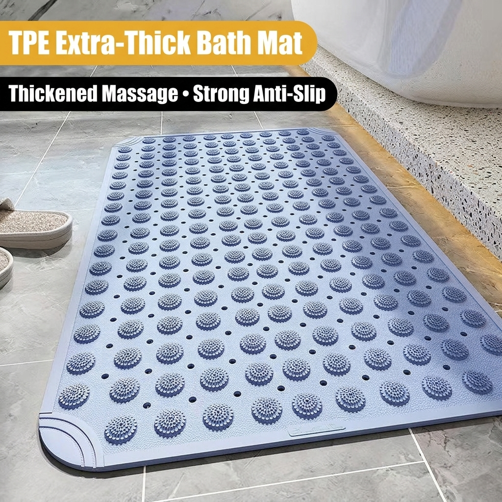 LMXA ComfortSole Non-Slip Massage Shower Mat in Blue