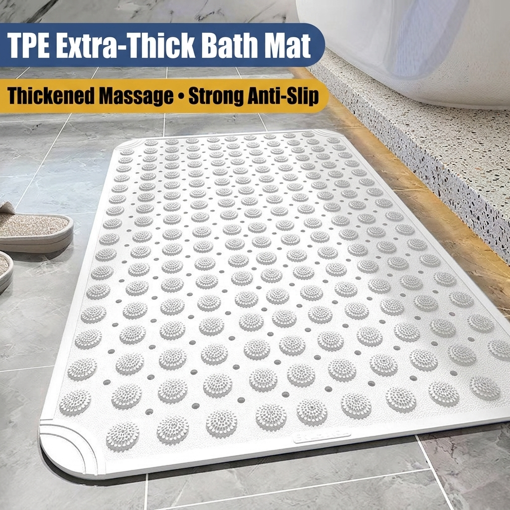 LMXA ComfortSole Non-Slip Massage Shower Mat in White