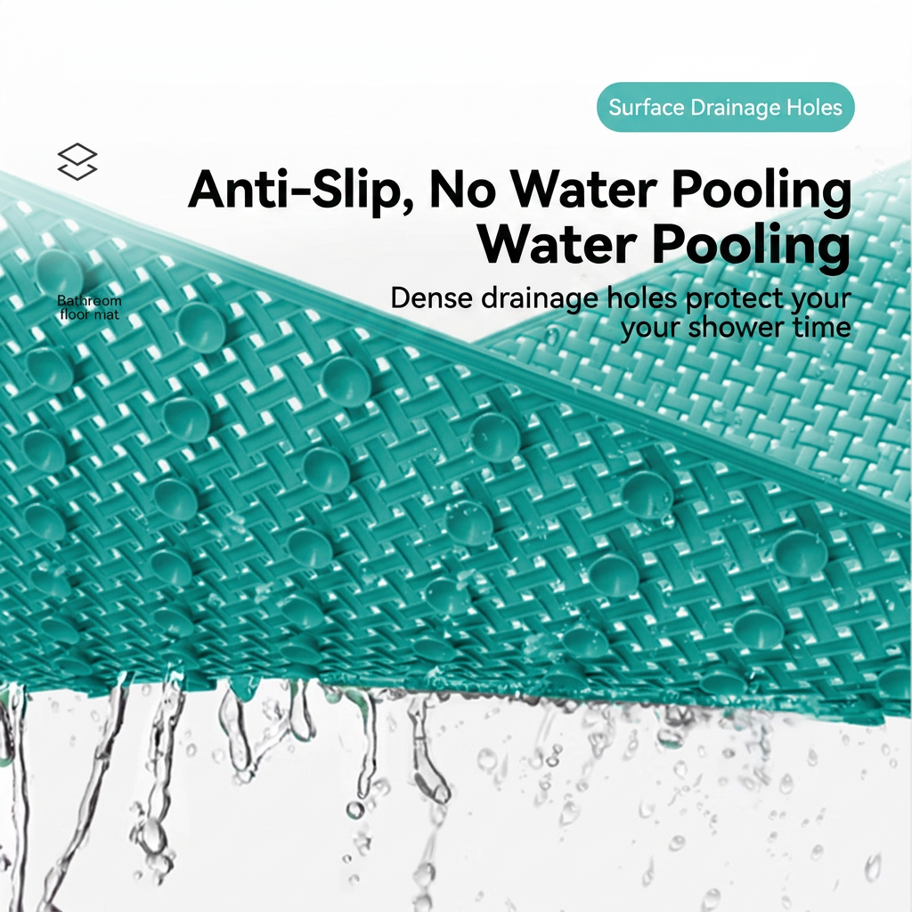 LMXA WeaveGrip Non-Slip Woven Bathroom Mat, anti-slip no water pooling
