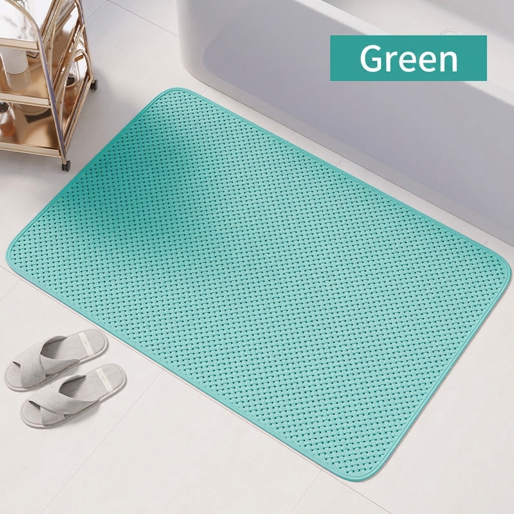 LMXA WeaveGrip Non-Slip Woven Bathroom Mat in Green