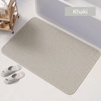 LMXA WeaveGrip Non-Slip Woven Bathroom Mat in Khaki
