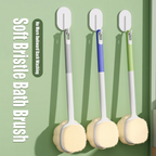 LMXA DualTouch Soft Bristle Bath Brush, hero shot in Grey, Blue, and Green