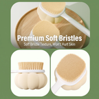 LMXA DualTouch Soft Bristle Bath Brush, double-sided brush head detail