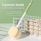 LMXA DualTouch Soft Bristle Bath Brush, ergonomic handle detail