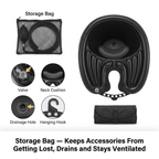 LMXA ComfortWash Inflatable Shampoo Basin, accessory kit and storage bag