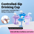 SteadySip Measured-Flow Drinking Cup, hero shot in Blue and Purple
