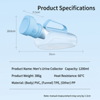 ComfortFit Men's Bedside Urinal, product specifications and dimensions